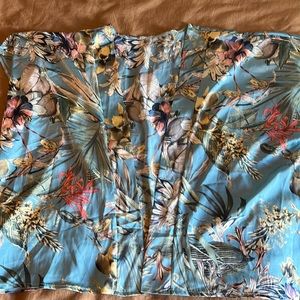 Tropical satin kimono